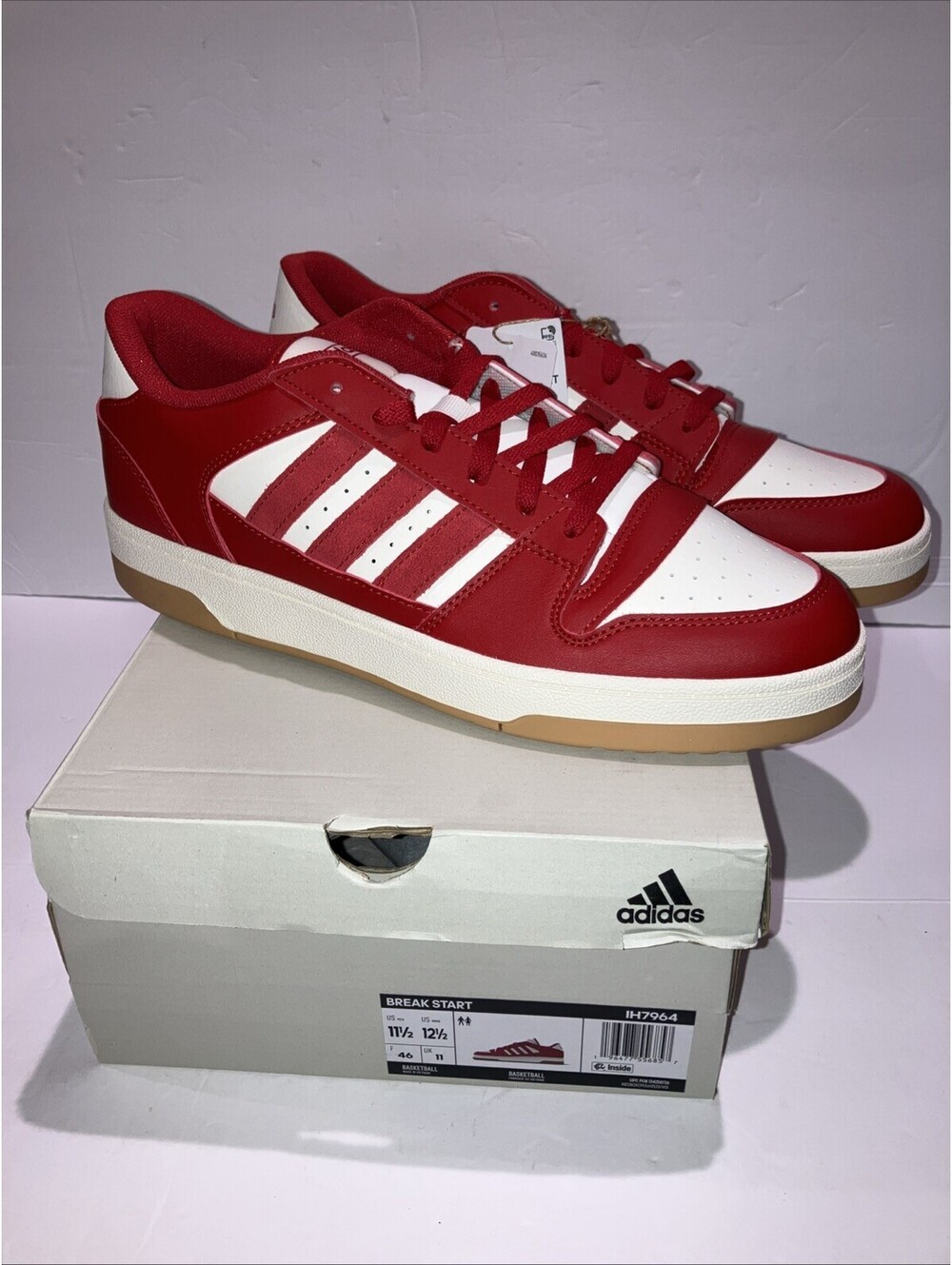 Adidas Break Start Men's Basketball Shoes IH7964 Red White Size 11.5 NEW